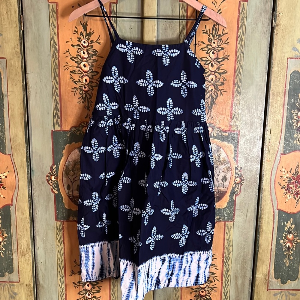 Gap Kids navy tie dye cotton sun dress XXL